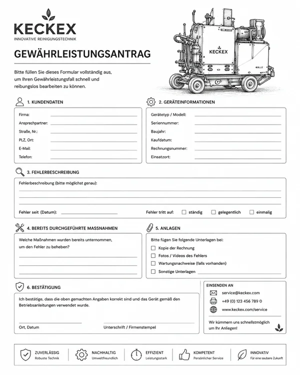 KECKEX Reinigungsmaschine für chemiefreie Flächenreinigung.